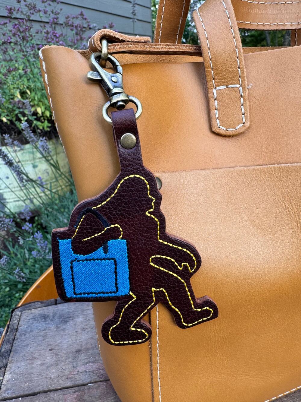 Portland Leather COLDBREW Big Foot Bag Charm Sasquatch Purse Charm Oregon PacNW